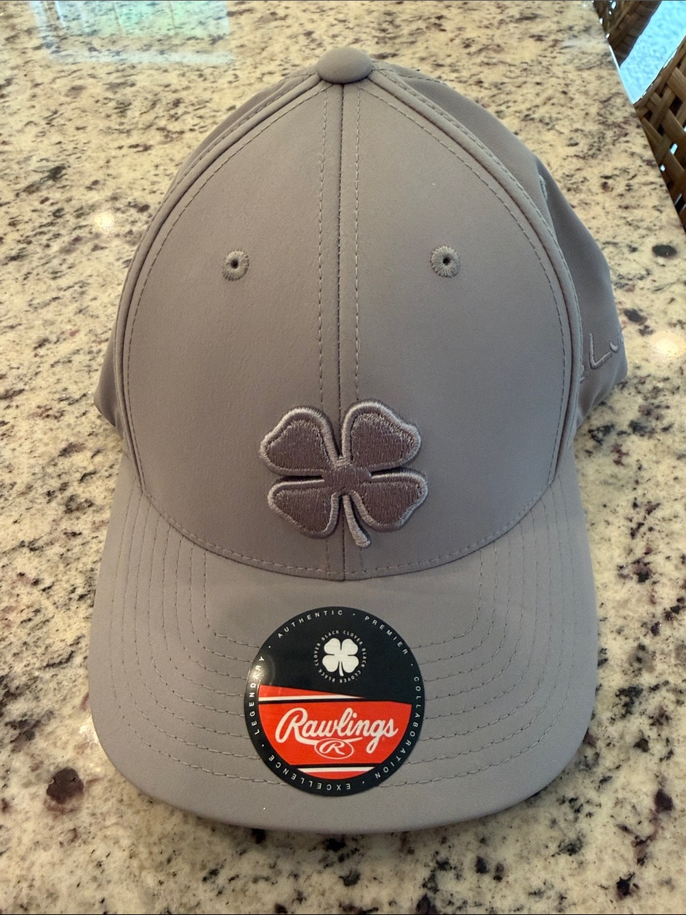 NWT Black Clover Rawlings Gray Fitted Baseball Hat Size S-M